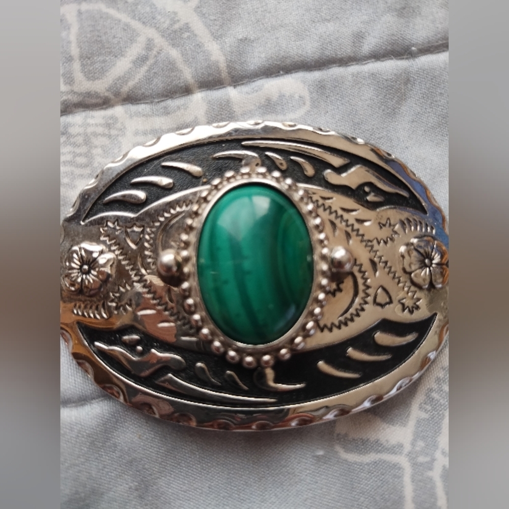 Malachite bell buckle